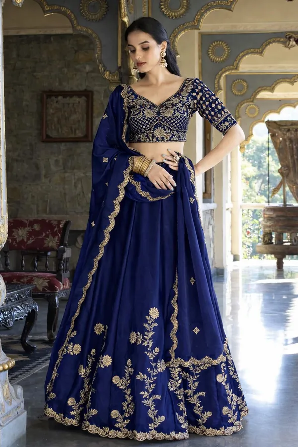 Navy_Blue_Vichitra_Silk_Premium_Lehenga_Choli_For_Women