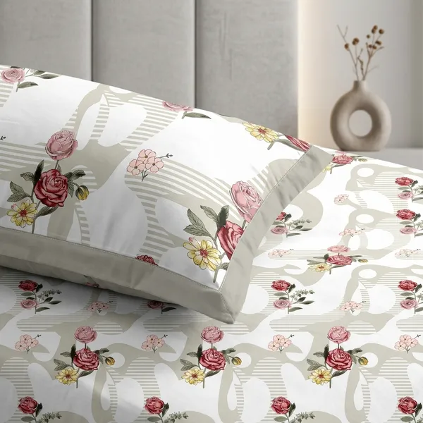 Multicolor_Cotton_Bedsheet_With_Pillow_Cover_For_Home