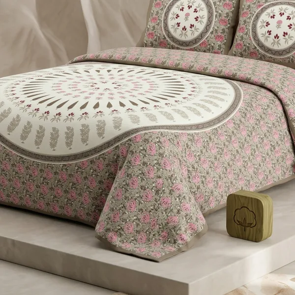 Multicolor_Cotton_Bedsheet_With_Pillow_Cover_For_Home