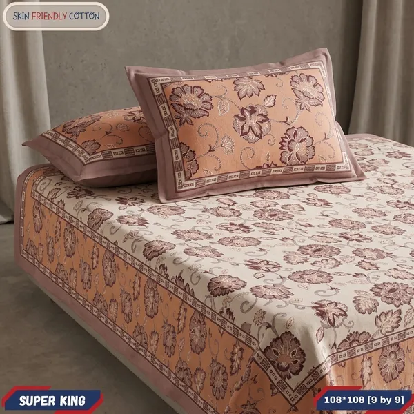 Multicolor_Cotton_Bedsheet_With_Pillow_Cover_For_Home