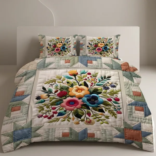 Multicolor_Glace_Cotton_Bedsheet_With_Pillow_Cover_For_Home