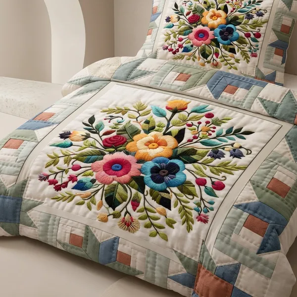 Multicolor_Glace_Cotton_Bedsheet_With_Pillow_Cover_For_Home