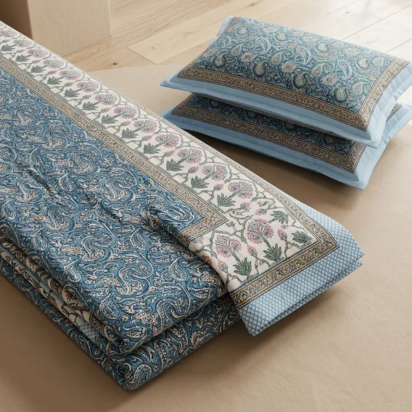 Multicolor_Cotton_Bedsheet_With_Pillow_Cover_For_Home
