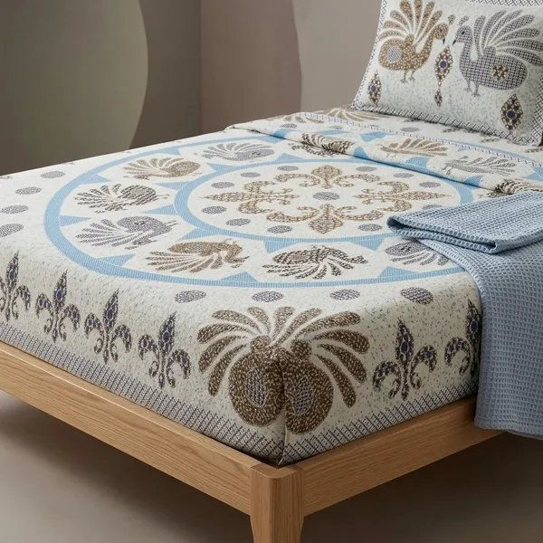 Multicolor_Cotton_Bedsheet_With_Pillow_Cover_For_Home