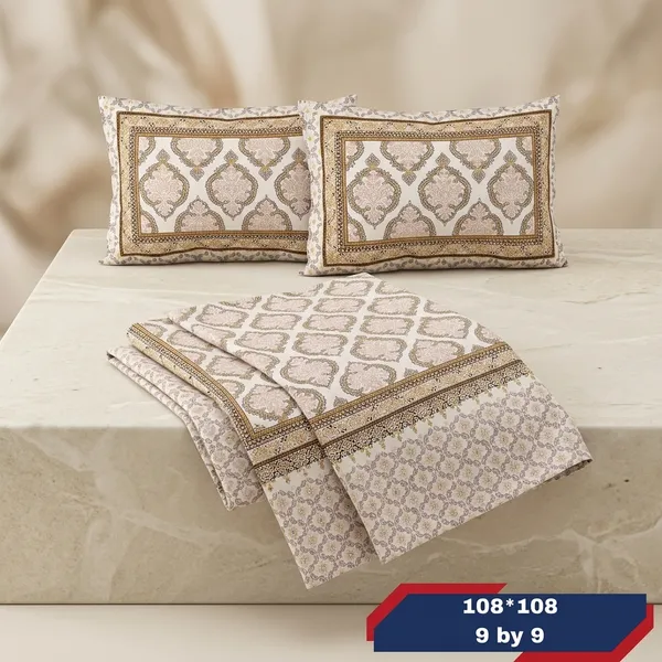 Multicolor_Cotton_Bedsheet_With_Pillow_Cover_For_Home