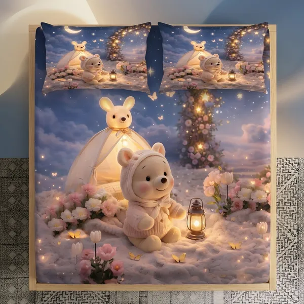Multicolor_Glace_Cotton_Bedsheet_With_Pillow_Cover_For_Home