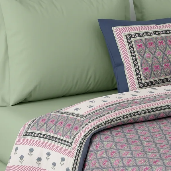 Multicolor_Cotton_Bedsheet_With_Pillow_Cover_For_Home