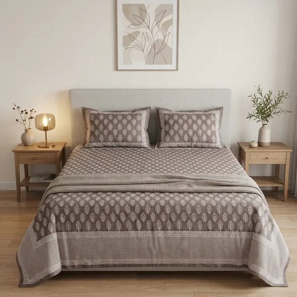 Multicolor_Cotton_Bedsheet_With_Pillow_Cover_For_Home