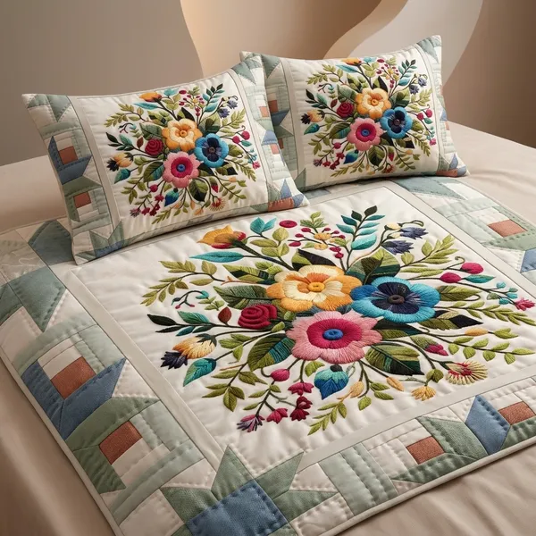 Multicolor_Glace_Cotton_Bedsheet_With_Pillow_Cover_For_Home