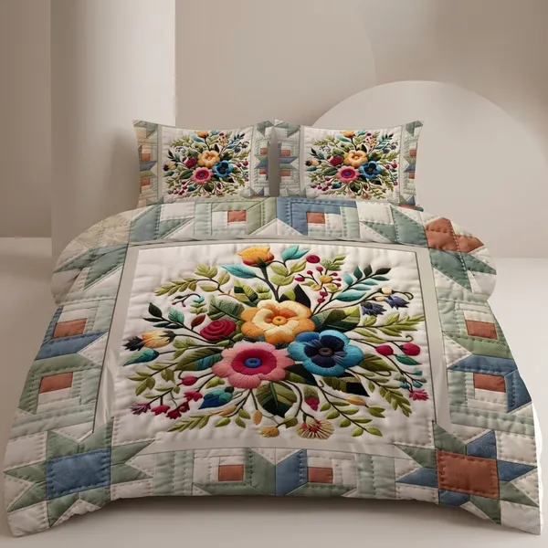 Multicolor_Glace_Cotton_Bedsheet_With_Pillow_Cover_For_Home