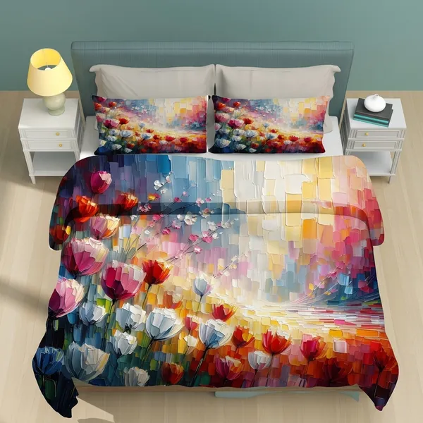 Multicolor_Cotton_Bedsheet_With_Pillow_Cover_For_Home