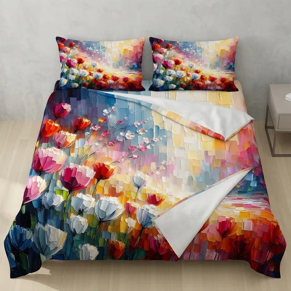 Multicolor_Cotton_Bedsheet_With_Pillow_Cover_For_Home