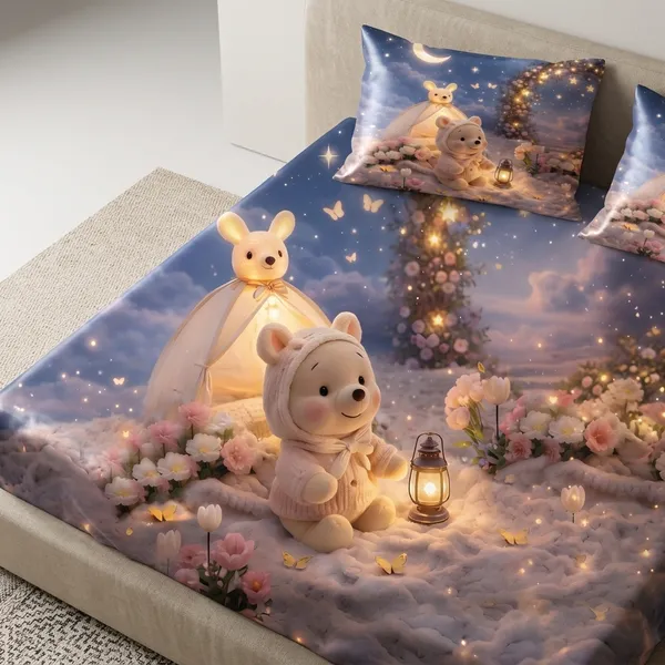 Multicolor_Glace_Cotton_Bedsheet_With_Pillow_Cover_For_Home