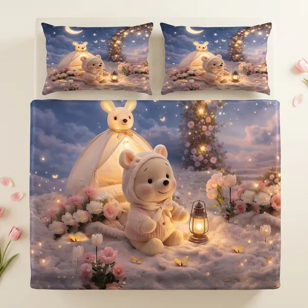 Multicolor_Glace_Cotton_Bedsheet_With_Pillow_Cover_For_Home
