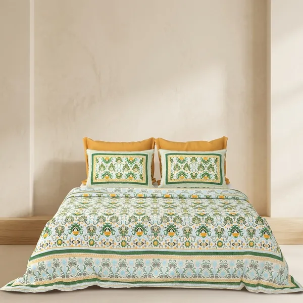 Multicolor_Cotton_Bedsheet_With_Pillow_Cover_For_Home