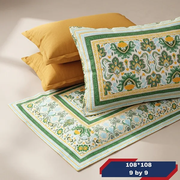 Multicolor_Cotton_Bedsheet_With_Pillow_Cover_For_Home