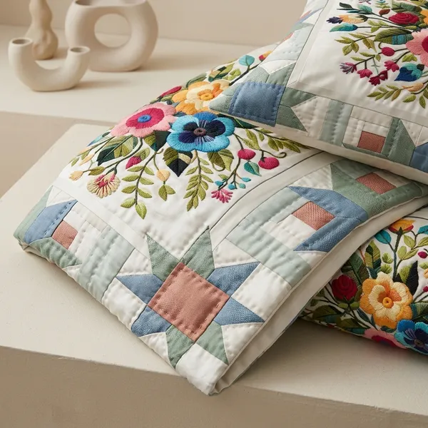 Multicolor_Glace_Cotton_Bedsheet_With_Pillow_Cover_For_Home