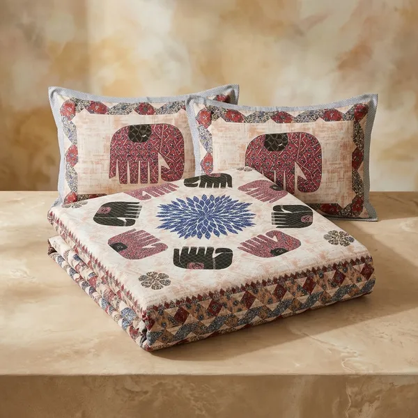 Multicolor_Cotton_Bedsheet_With_Pillow_Cover_For_Home