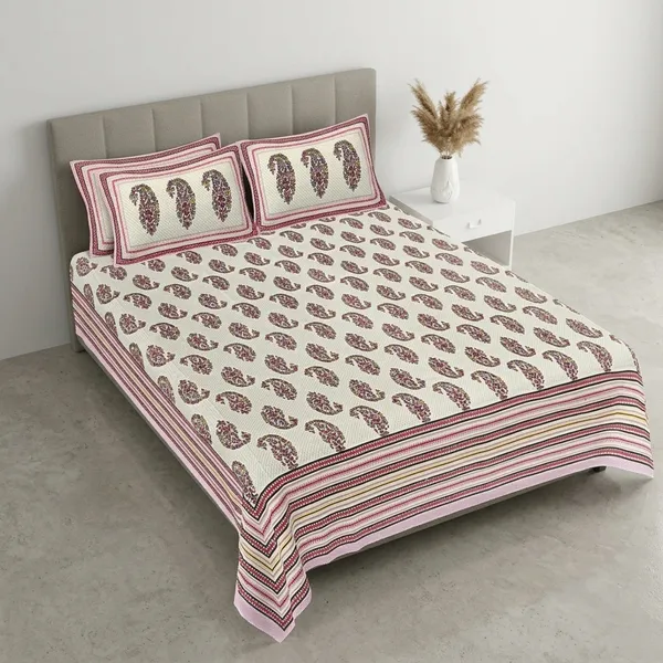 Multicolor_Cotton_Bedsheet_With_Pillow_Cover_For_Home