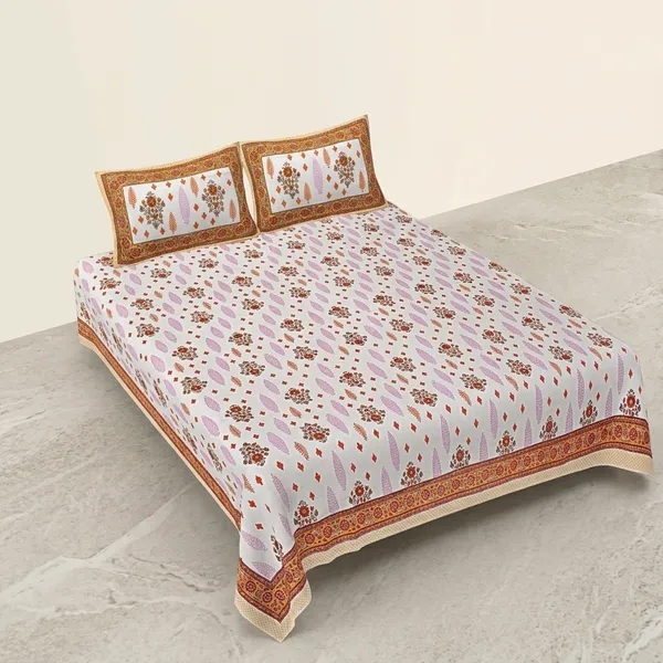 Multicolor_Cotton_Bedsheet_With_Pillow_Cover_For_Home
