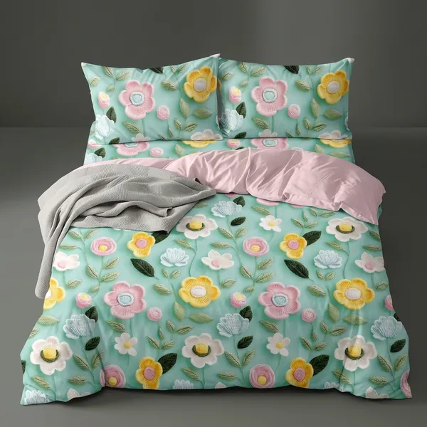 Multicolor_Cotton_Bedsheet_With_Pillow_Cover_For_Home