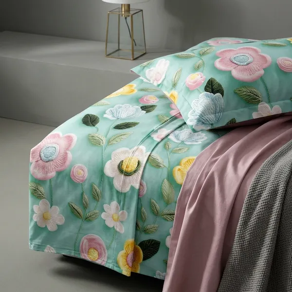 Multicolor_Cotton_Bedsheet_With_Pillow_Cover_For_Home