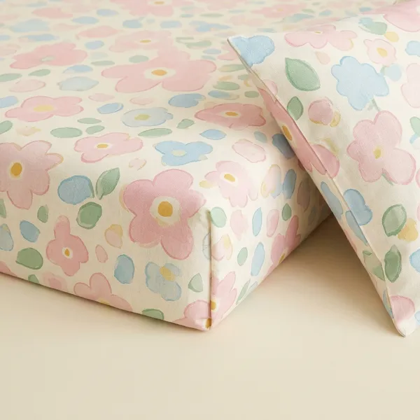 Multicolor_Cotton_Bedsheet_With_Pillow_Cover_For_Home