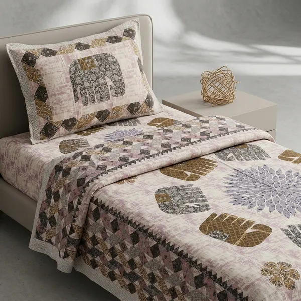 Multicolor_Cotton_Bedsheet_With_Pillow_Cover_For_Home