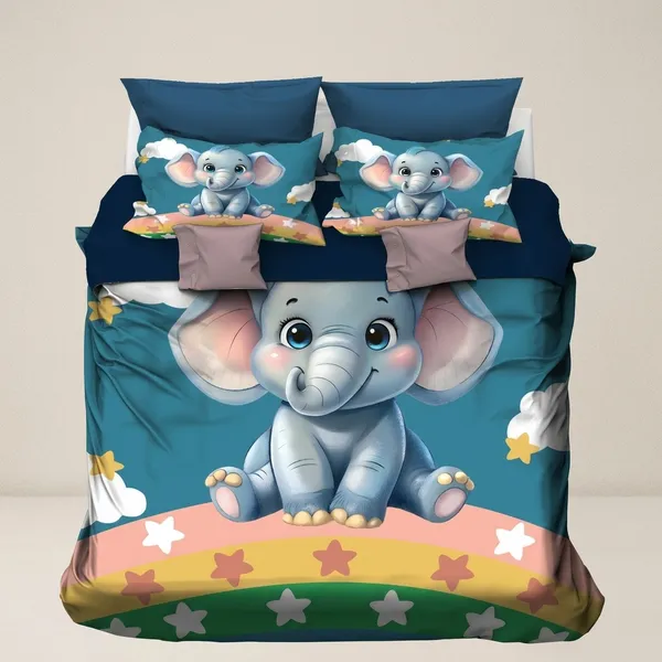 Multicolor_Glace_Cotton_Bedsheet_With_Pillow_Cover_For_Home