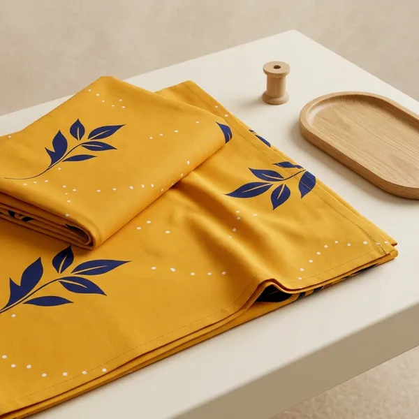 Yellow_&_Black_Cotton_Bedsheet_With_Pillow_Cover_For_Home