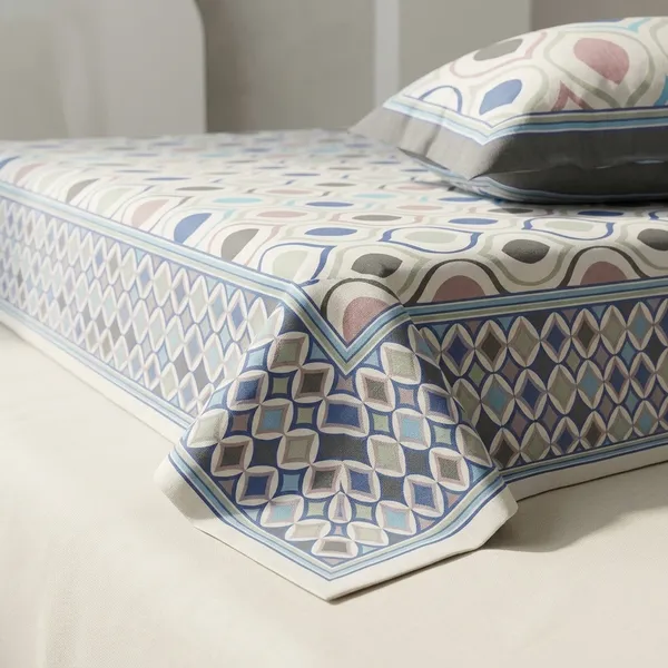 Multicolor_Cotton_Bedsheet_With_Pillow_Cover_For_Home