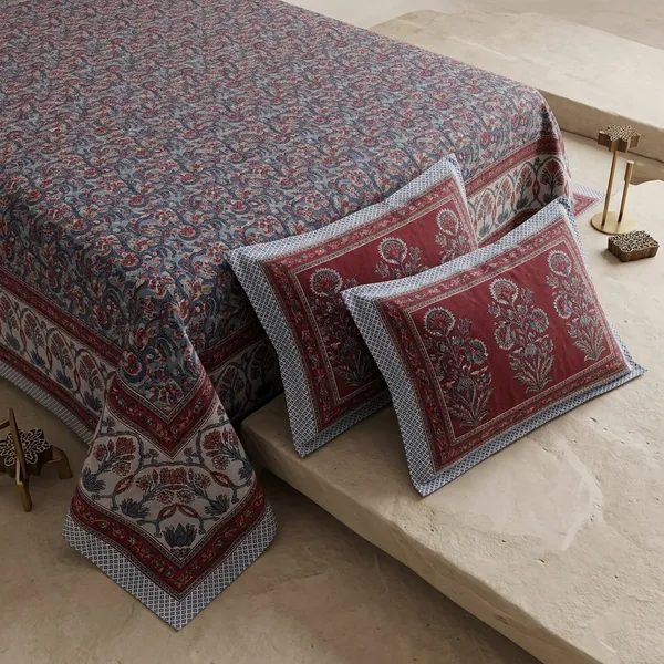 Multicolor_Cotton_Bedsheet_With_Pillow_Cover_For_Home