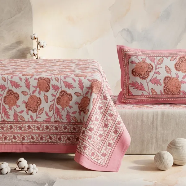 Multicolor_Cotton_Bedsheet_With_Pillow_Cover_For_Home