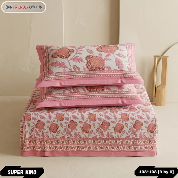 Multicolor_Cotton_Bedsheet_With_Pillow_Cover_For_Home