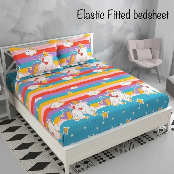 Multicolor_Cotton_Bedsheet_With_Pillow_Cover_For_Home