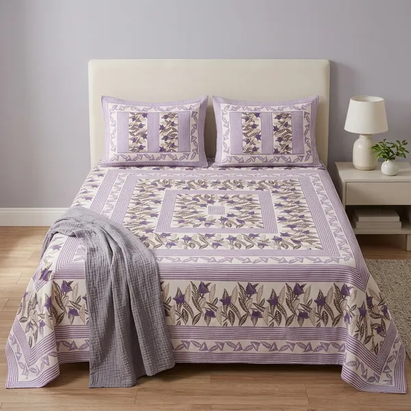 Multicolor_Cotton_Bedsheet_With_Pillow_Cover_For_Home