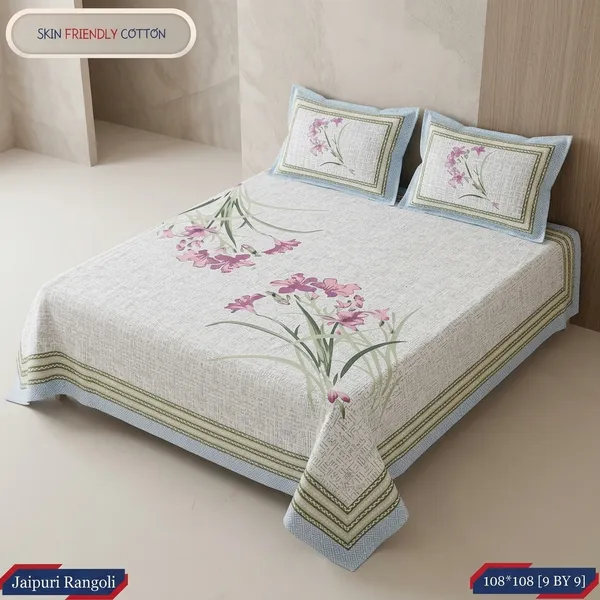 Multicolor_Cotton_Bedsheet_With_Pillow_Cover_For_Home