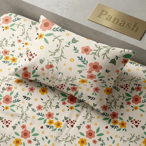 Multicolor_Cotton_Bedsheet_With_Pillow_Cover_For_Home