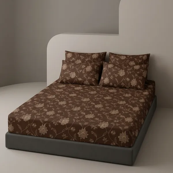 Multicolor_Glace_Cotton_Bedsheet_With_Pillow_Cover_For_Home