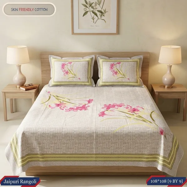 Multicolor_Cotton_Bedsheet_With_Pillow_Cover_For_Home