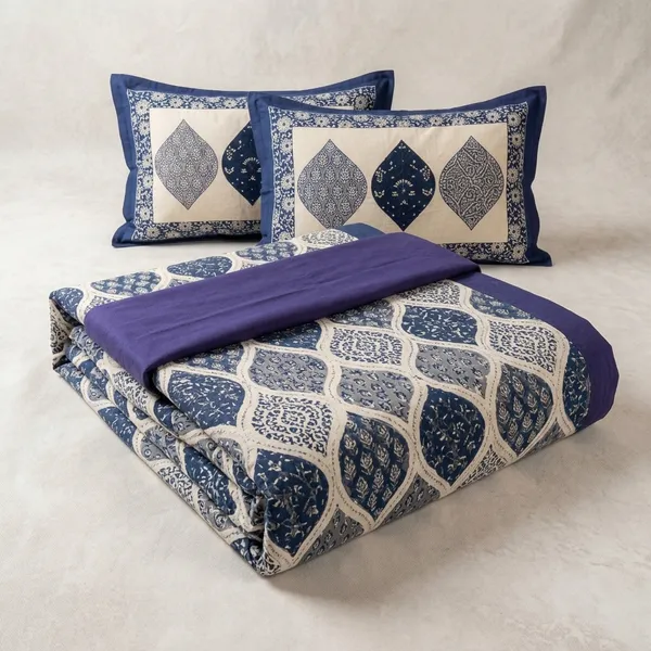 Multicolor_Cotton_Bedsheet_With_Pillow_Cover_For_Home