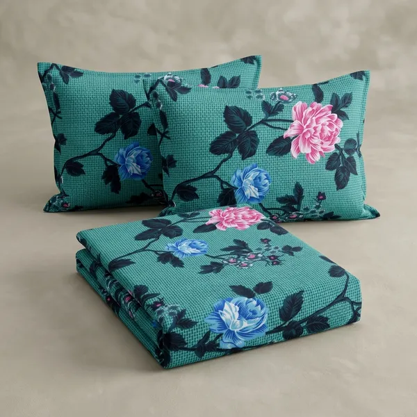 Multicolor_Cotton_Bedsheet_With_Pillow_Cover_For_Home