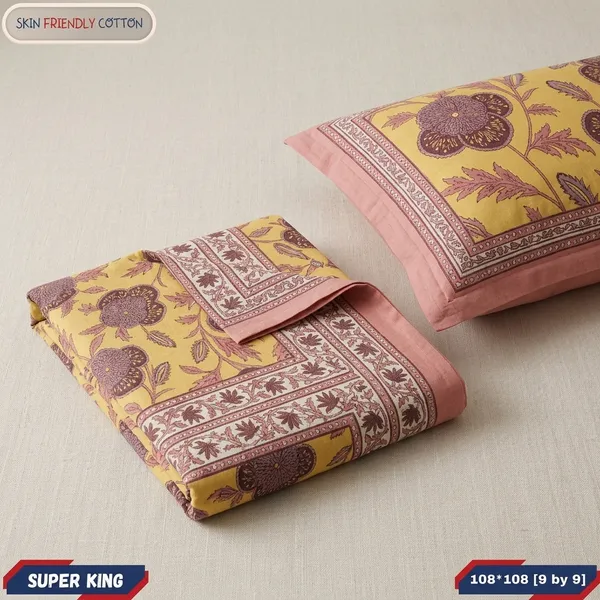 Multicolor_Cotton_Bedsheet_With_Pillow_Cover_For_Home