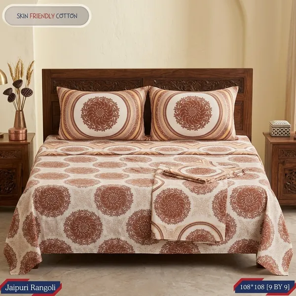 Multicolor_Cotton_Bedsheet_With_Pillow_Cover_For_Home