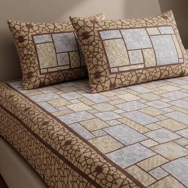 Multicolor_Cotton_Bedsheet_With_Pillow_Cover_For_Home