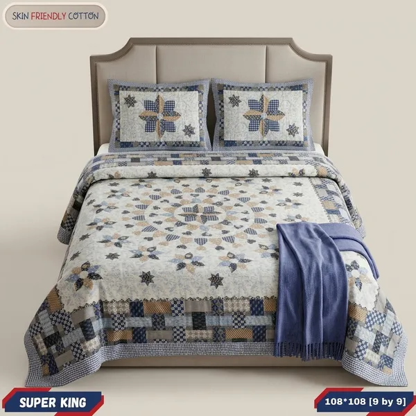 Multicolor_Cotton_Bedsheet_With_Pillow_Cover_For_Home