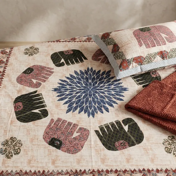 Multicolor_Cotton_Bedsheet_With_Pillow_Cover_For_Home