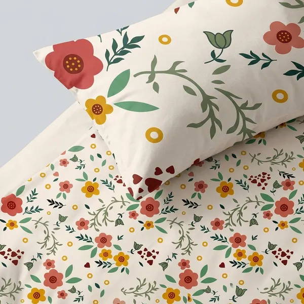 Multicolor_Cotton_Mix_Bedsheet_With_Pillow_Cover_For_Home
