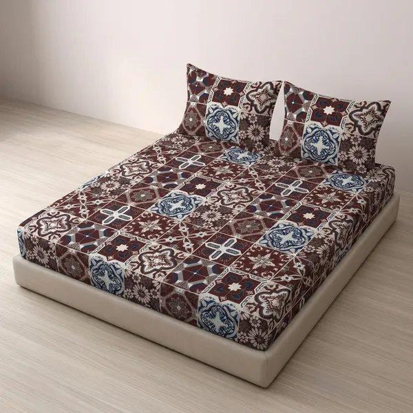 Multicolor_Cotton_Bedsheet_With_Pillow_Cover_For_Home