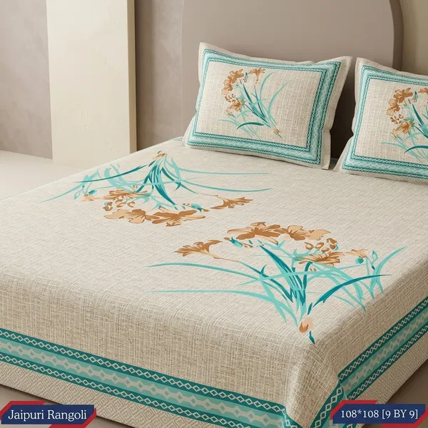 Multicolor_Cotton_Bedsheet_With_Pillow_Cover_For_Home